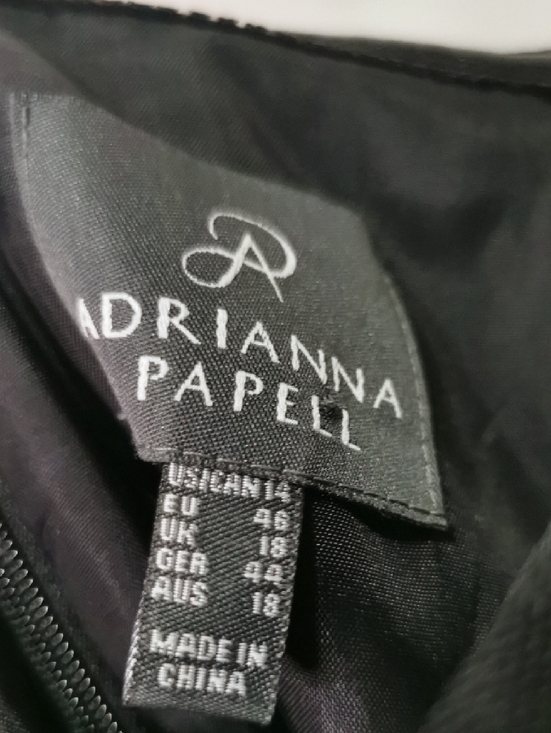 Adrianna Papell Black Strapless A-Line Gown with Beaded Waistband. Crinoline. - Picture 2 of 12